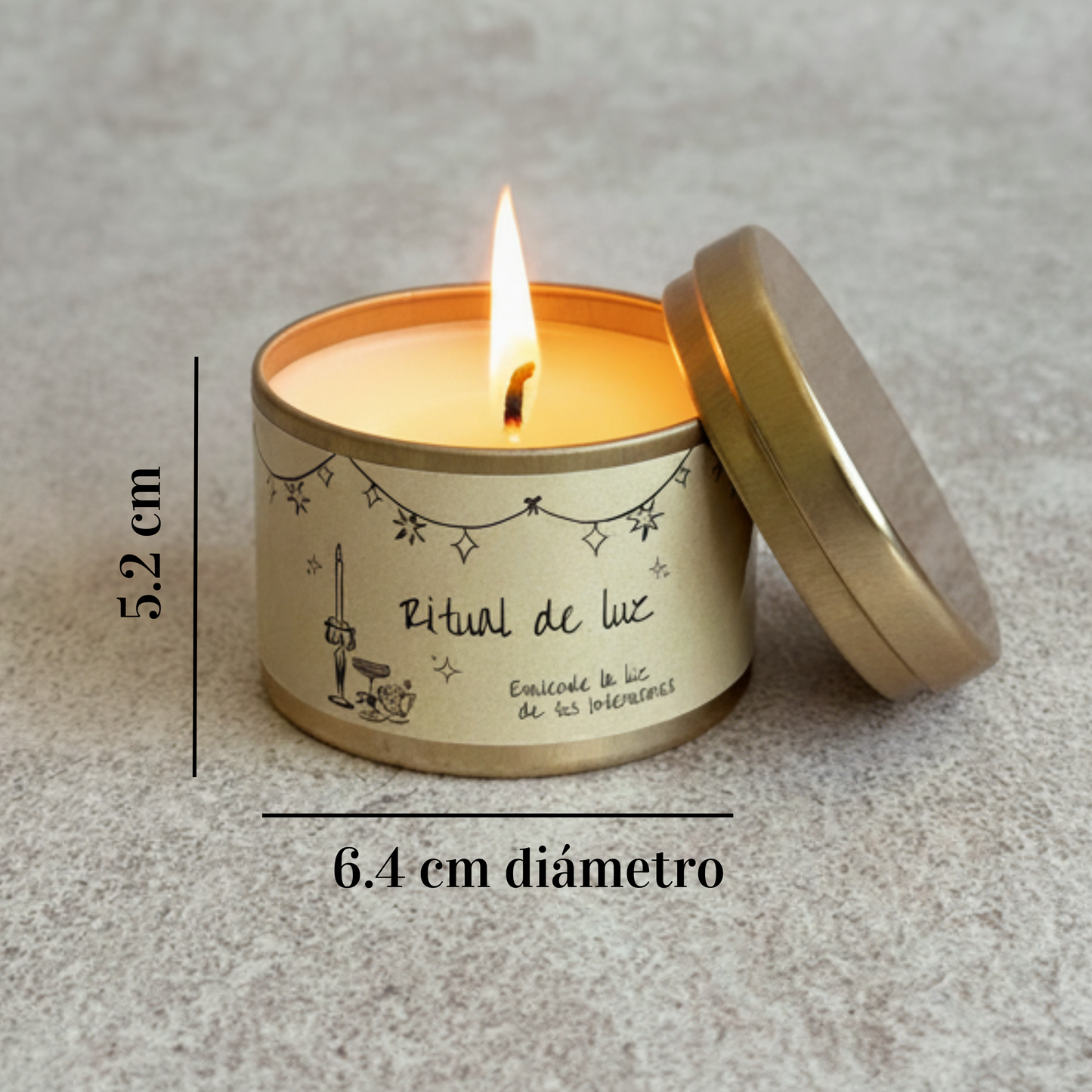 Tin Candle Dorada 4oz