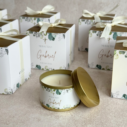 Tin Candle Dorada 8oz