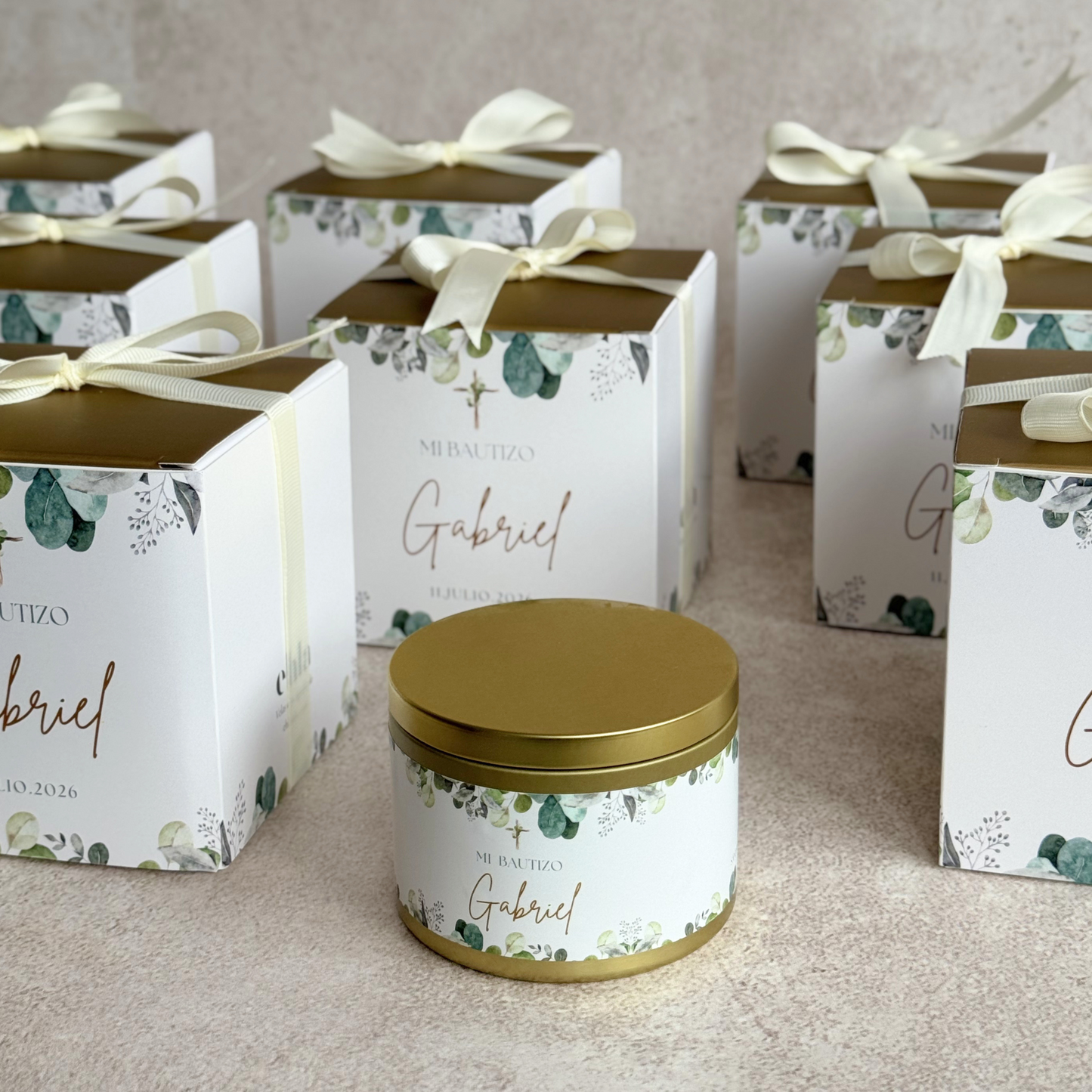 Tin Candle Dorada 8oz