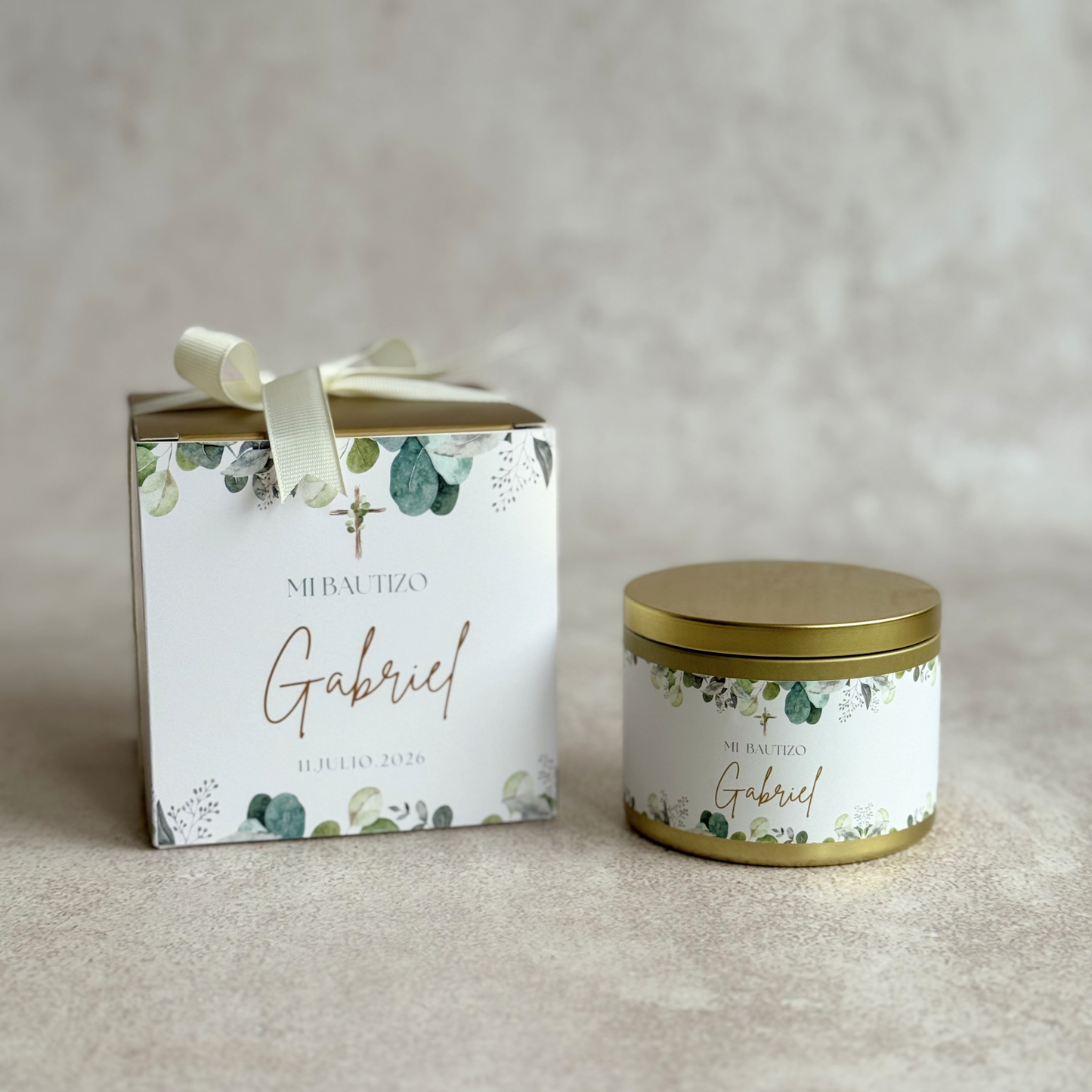 Tin Candle Dorada 8oz