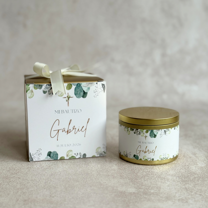 Tin Candle Dorada 8oz