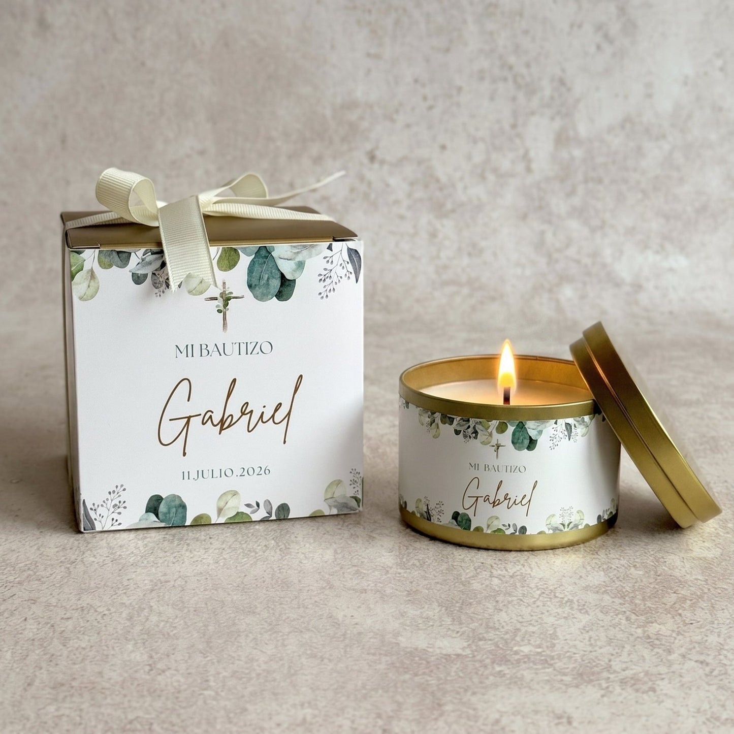 Tin Candle Dorada 8oz