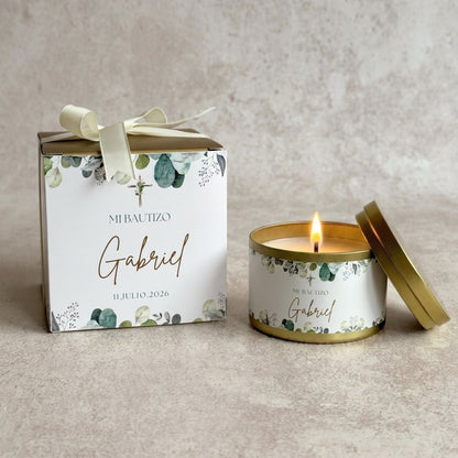 Tin Candle Dorada 8oz