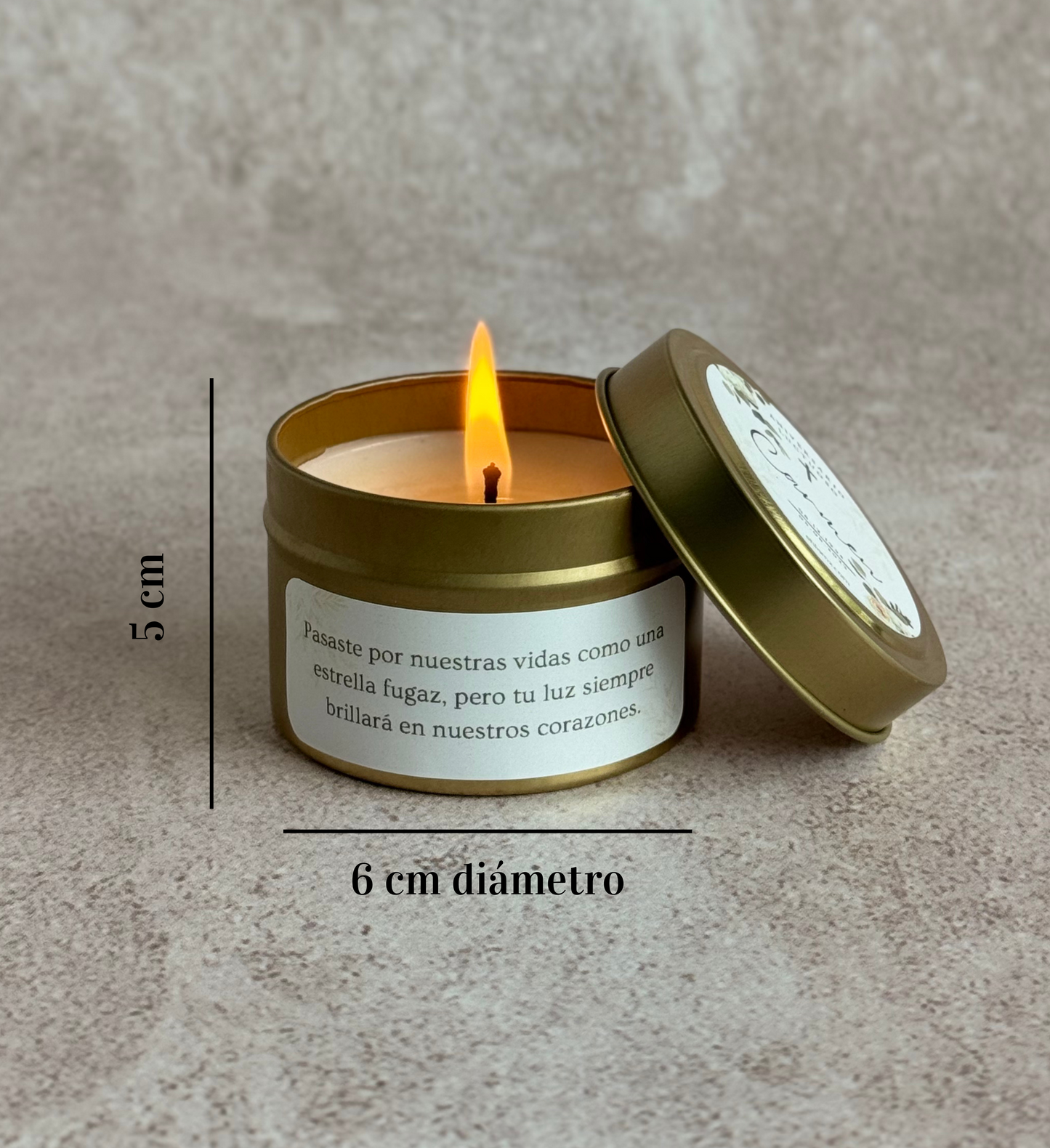 Tin Candle Dorada 3oz