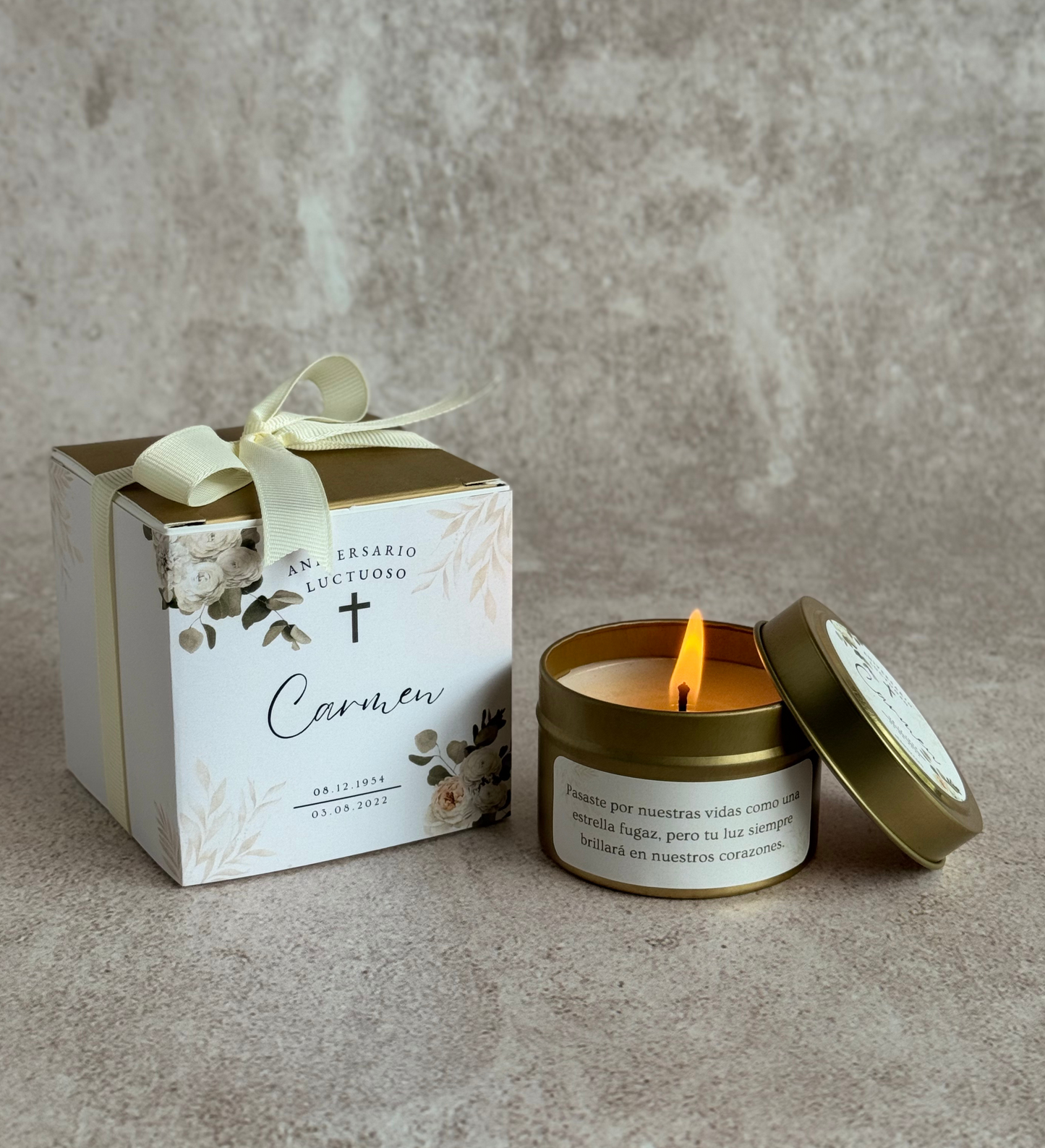 Tin Candle Dorada 3oz