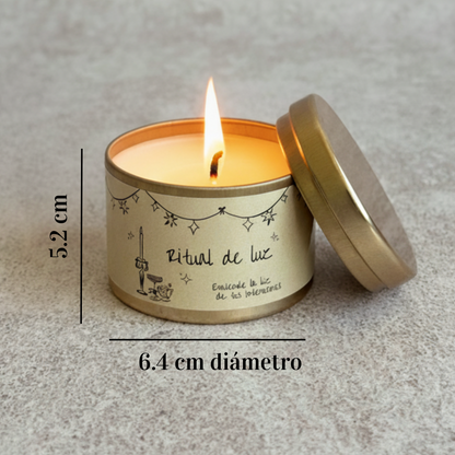 Tin Candle Dorada 4oz