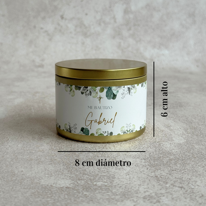 Tin Candle Dorada 8oz